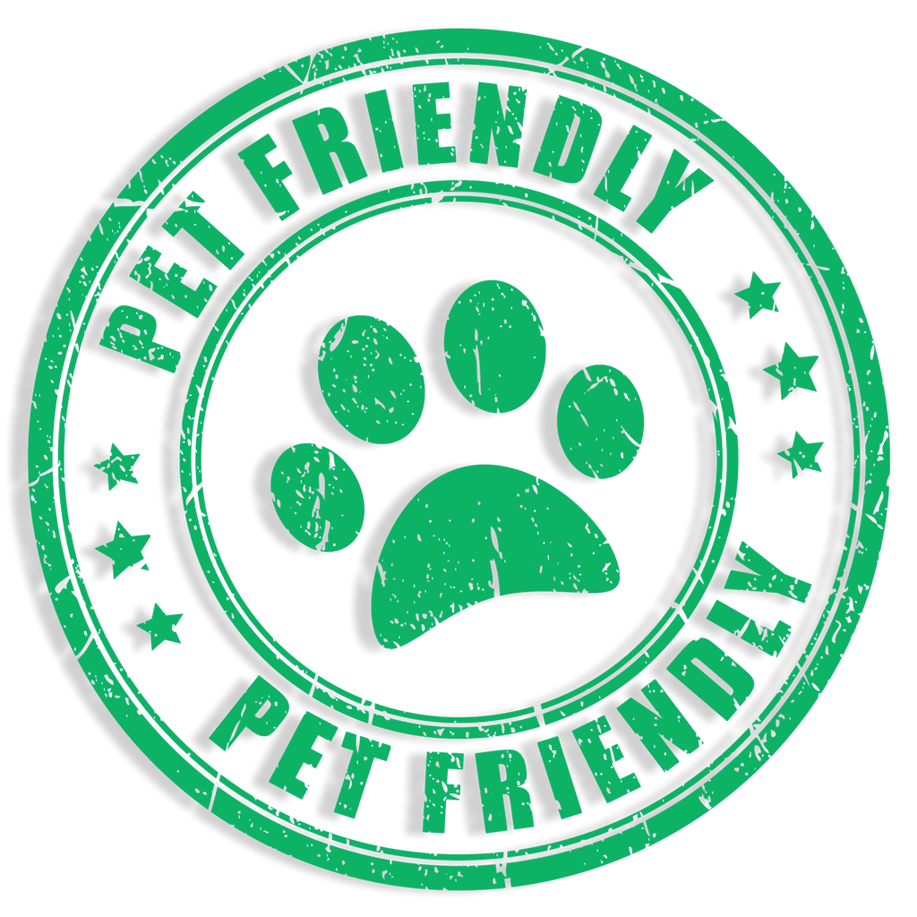 Pet Friendly seal symbol in a round format
